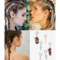 Little Dread Locks Fixações de cabelo para tranças Trança de cabelo Anel de trança Feather Charm Spring Clip Acessórios de cabelo